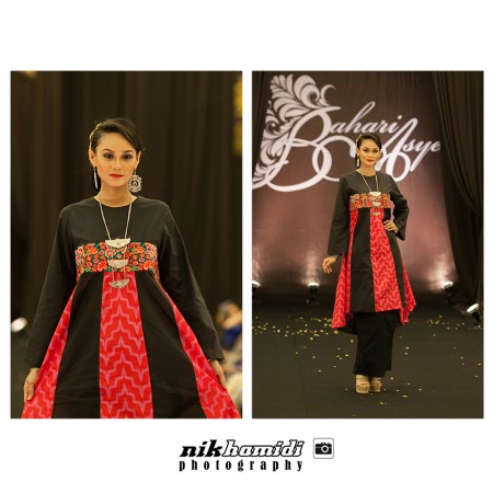 Kurung Tun Teja dari material Swiss cotton dengan embroideri di dada